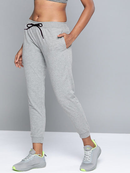 Women Cotton Blend Greymel Solid Joggers