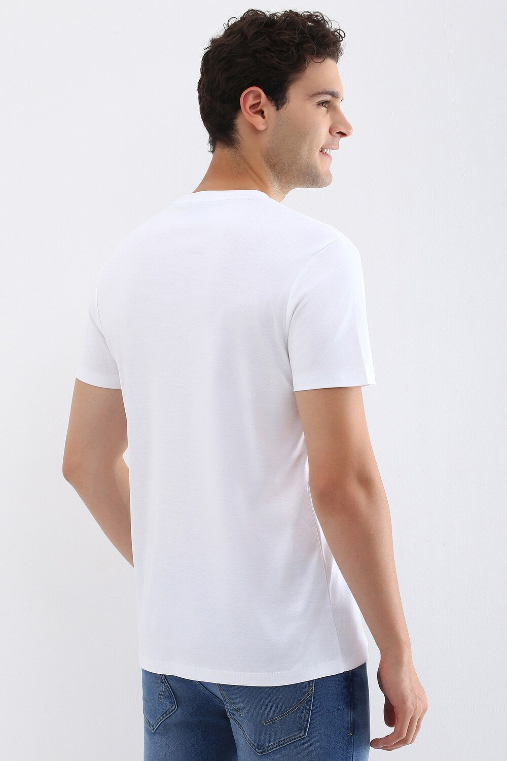 Men's White Cotton T-shirt