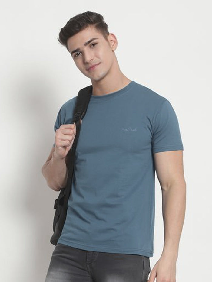 Men's M Blue Cotton T-shirt